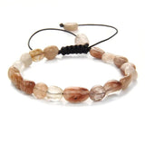 Natural Quartzs Rutilated Beads Bracelet Healing Crystal Braided