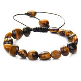 Natural Quartzs Rutilated Beads Bracelet Healing Crystal Braided