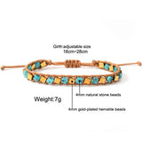 4mm Hematite Stone Bracelet, Braided Healing Balance Bracelet