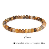 Faceted Stone Beaded Bracelets Tiger Eye Malachite 4mm Beads Stretch Bangles