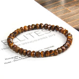 Faceted Stone Beaded Bracelets Tiger Eye Malachite 4mm Beads Stretch Bangles