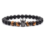 Tiger Eye Crown Charm Bracelet Stone Beads Bracelets On Hand
