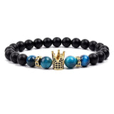 Tiger Eye Crown Charm Bracelet Stone Beads Bracelets On Hand