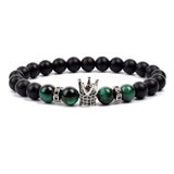 Tiger Eye Crown Charm Bracelet Stone Beads Bracelets On Hand