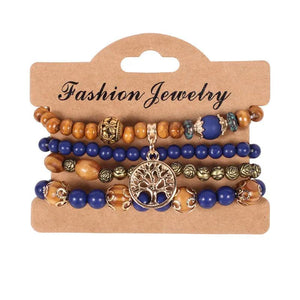 Bohemian Tree of Life Bracelets for Women Bangle Tassel Bead Chains