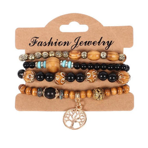 Bohemian Tree of Life Bracelets for Women Bangle Tassel Bead Chains