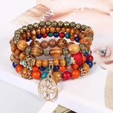 Bohemian Tree of Life Bracelets for Women Bangle Tassel Bead Chains