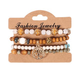 Bohemian Tree of Life Bracelets for Women Bangle Tassel Bead Chains