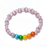 Colorful Opal Cat Eye Bead Bracelet for Women