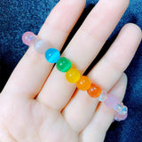 Colorful Opal Cat Eye Bead Bracelet for Women