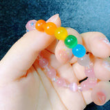 Colorful Opal Cat Eye Bead Bracelet for Women