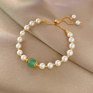 Baroque Pearl Bangle Beaded Bracelet for Women Girls