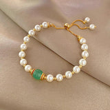 Baroque Pearl Bangle Beaded Bracelet for Women Girls