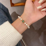 Baroque Pearl Bangle Beaded Bracelet for Women Girls