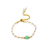 Baroque Pearl Bangle Beaded Bracelet for Women Girls
