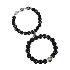 Men Beads Bracelet Natural Stone Distance Heart Magnet Couple Bracelet