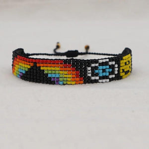 Vintage Smiley Face Rice Bead Bracelet