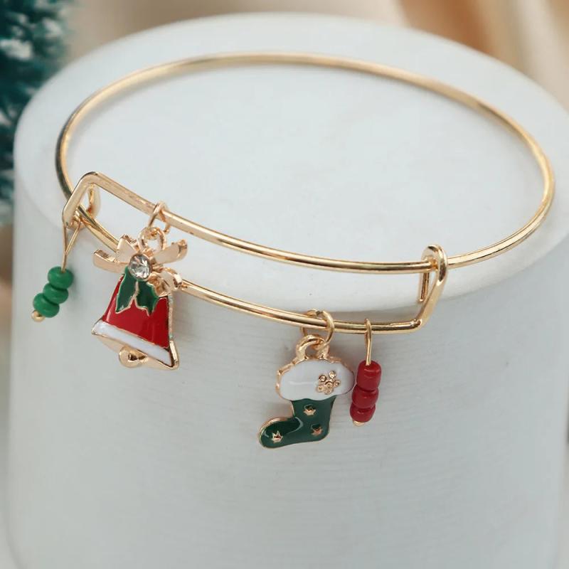 Christmas Snowflake Bells Bracelet Set for Women