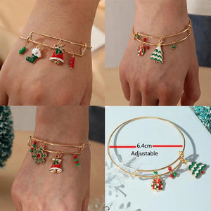 Christmas Snowflake Bells Bracelet Set for Women