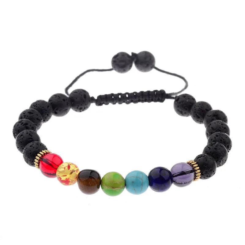 Rainbow Chakras Bracelet Balance Beads Woven Bracelet