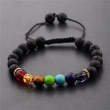 Rainbow Chakras Bracelet Balance Beads Woven Bracelet