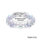 Natural Glass Crystal Beads Women Bracelet Butterfly Rose Colored Bracelet