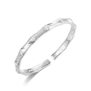 Silver Plated Bamboo Bracelet for Mom's Birthday