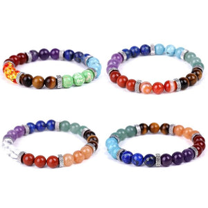 7 Chakras Crystal Red Green Aventurine Stone Bracelet