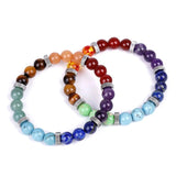 7 Chakras Crystal Red Green Aventurine Stone Bracelet