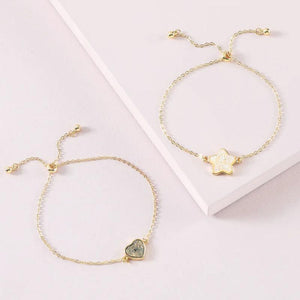 Faux Natural Stone Star Heart Bracelets for Women