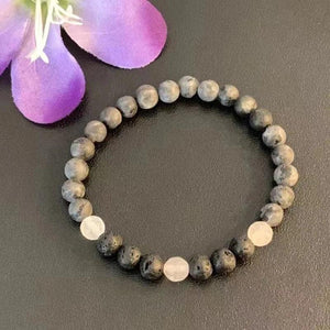 Labradorite & Quartz Diffuser Bracelet for Essential Oils