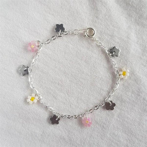 Bohemian Hand Knitted Flowers Bracelet Colorful Splicing Beach Jewerly