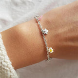Bohemian Hand Knitted Flowers Bracelet Colorful Splicing Beach Jewerly