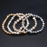 Natural Freshwater Pearl Beads Bracelet Mixcolor Pearls Bangle Jewelry Women