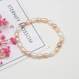 Natural Freshwater Pearl Beads Bracelet Mixcolor Pearls Bangle Jewelry Women