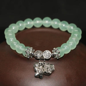 Green Chalcedony Women Bracelet 8mm Round Stone Beads Jewelry