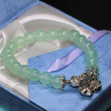 Green Chalcedony Women Bracelet 8mm Round Stone Beads Jewelry