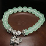 Green Chalcedony Women Bracelet 8mm Round Stone Beads Jewelry