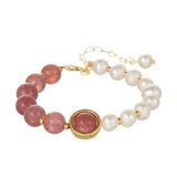 Korean Freshwater Pearl Bracelet Women Baroque Beads Elastic Jewelry