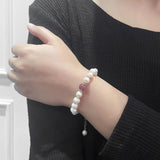 Korean Freshwater Pearl Bracelet Women Baroque Beads Elastic Jewelry