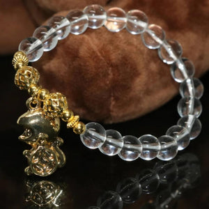 Monkey Pendant Crystal Bracelet 8mm Beads DIY Jewelry 7.5inch