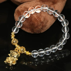 Monkey Pendant Crystal Bracelet 8mm Beads DIY Jewelry 7.5inch