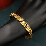 Plated Beads Bangle for Women Open Cuff Bracelet Ethnic Dubai Wedding Jewelry
