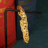 Plated Beads Bangle for Women Open Cuff Bracelet Ethnic Dubai Wedding Jewelry