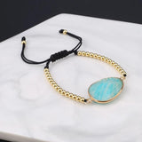 Natural Stone Quartzs Bracelet Turquoises Rope Chain Healing Reiki