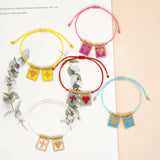 Boho Beaded Bracelet Crosses Heart Shape Hand Knitting Adjustable