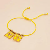 Boho Beaded Bracelet Crosses Heart Shape Hand Knitting Adjustable