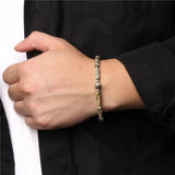 Natural Amethyst Square Bead Bracelet for Women