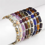 Natural Amethyst Square Bead Bracelet for Women