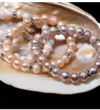 Freshwater Pearl Bracelet Rhinestone Charm Baroque Potato Pearl Bangle